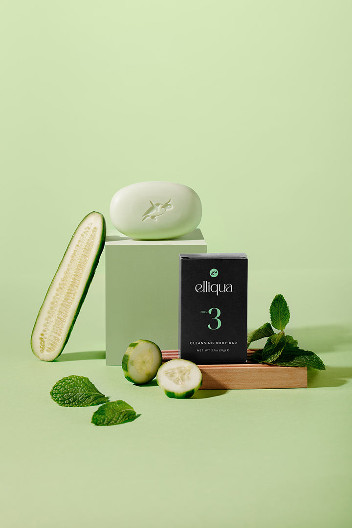 Elliqua Cleansing Body Bar - No.3 - Cucumber + Mint