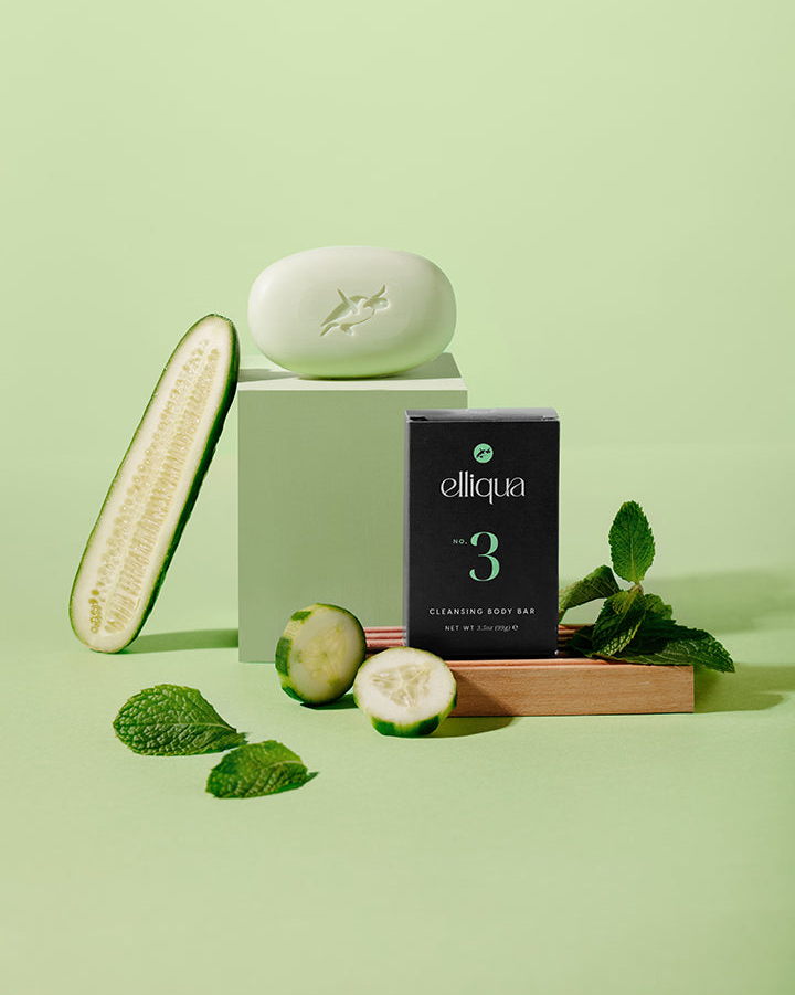 Elliqua Cleansing Body Bar - No.3 - Cucumber + Mint